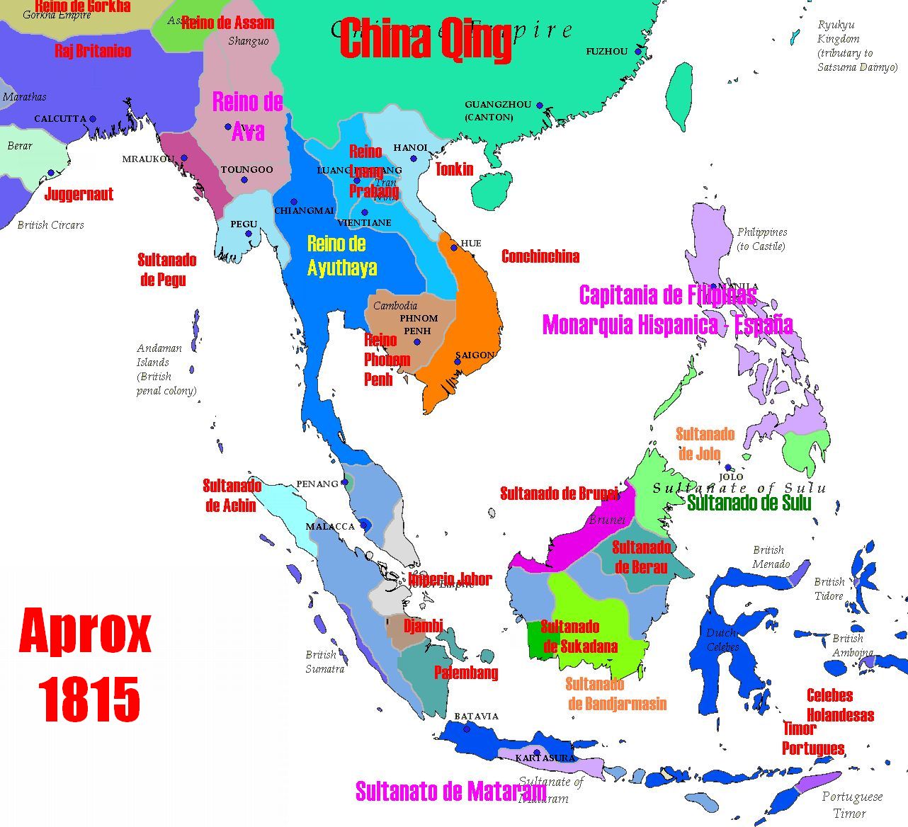 El sultanato de Brunéi en Borneo